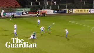 The best own goal Ive ever seen 30yard lob over own keeper by Coleraine midfielder [upl. by Steady]