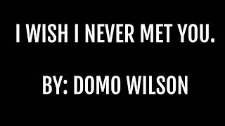 I Wish I Never Met You By Domo Wilson LYRIC VIDEO [upl. by Nednil]