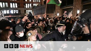 University protests Protesters defy Columbia deadline to leave campus  BBC News [upl. by Drugi972]