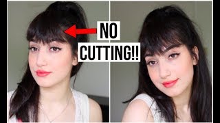 HAIR HACK Fake Bangs Without CuttingAdding Hair [upl. by Artemas]