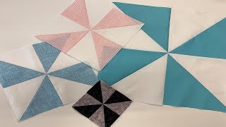 FAST AND EASY PINWHEEL QUILT BLOCK USING DIFFERENT METHODS [upl. by Ennairrac]