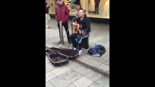 Dublin Busker Singing Green Fields Of France [upl. by Anail]