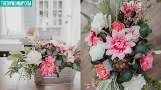 DIY Faux Flower Arrangement  Cheap amp Easy [upl. by Bernadette]