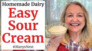 How to Make Sour Cream with 2 Ingredients  Easy Homemade Sour Cream [upl. by Ahsoek]