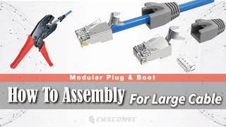 How To Assemble Cat7 Cat6 A Shielded RJ45 Connector with Larger Cable [upl. by Rodgers]