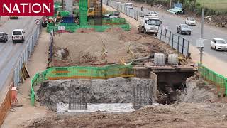 Nairobis ongoing construction of the Expressway Road along Mombasa Road [upl. by Nazus]