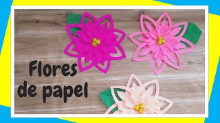 Flores de papel Faciles y rápidas en menos de 5 minutos [upl. by Ekez]