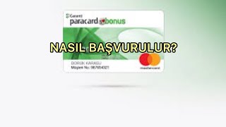 GARANTİ PARACARD BANKA KARTI BAŞVURMA [upl. by Winifred]