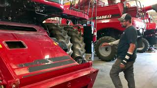 Case IH Flagship Combine  Feeder House Inspection [upl. by Garges]