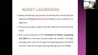 Prevention of Money Laundering Act 2002 Lecture Part1 [upl. by Assirem91]