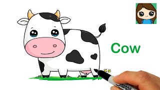 How to Draw a Cow Easy 🐮 [upl. by Naelcm996]