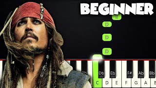 Hes A Pirate  Pirates Of The Caribbean  BEGINNER PIANO TUTORIAL  SHEET MUSIC by Betacustic [upl. by Burack]