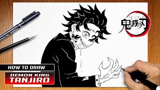 How to draw Demon King Tanjiro  Kimetsu No Yaiba Chapter 201 [upl. by Vivyan731]