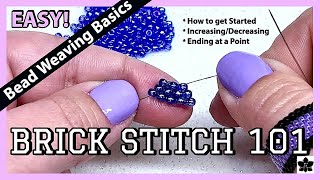 How to Brick Stitch Beading 101 Tutorial Beginner [upl. by Ajidahk]