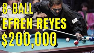 Magical EFREN REYES vs MIKE SIGEL 200000 8BALL [upl. by Anaeli]