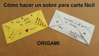 💌  SOBRE  💌 para CARTA FACIL ✅  Origami PASO A PASO [upl. by Sik]