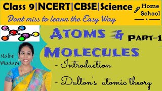 Atoms amp Molecule Part1  Class 9  Science  NCERTCBSE [upl. by Vershen863]