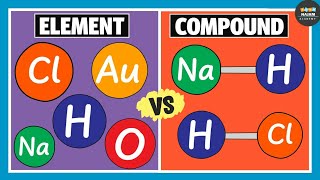 Difference Between Element and Compound  Chemistry [upl. by Bashee]