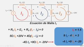 04 DC Fuente de Voltaje y Fuente de Corriente resuelto con Mallas [upl. by Southworth973]