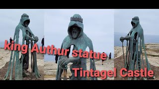 Tintagel castle  king Arthur statue  Cornwall coastal path [upl. by Goodrow]