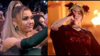 Famous People Reacting to Billie Eilish Ariana Grande Taylor Swift BTS [upl. by Gilud342]