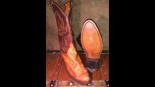 Lucchece Ostrich Boots Restored with JR Resole and Saphir Upper Treatment [upl. by Hsiekal]