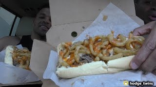 Eating The Wall Cheesesteak hodgetwins [upl. by Cottrell]