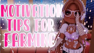 Motivation Tips For Farming  Roblox Royale High [upl. by Llerrem820]