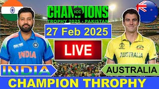 🔴LiveIndia vs Australia ICC Champion Trophy Live  IND vs AUS Live Cricket Match Today  Cricket [upl. by Rondi]