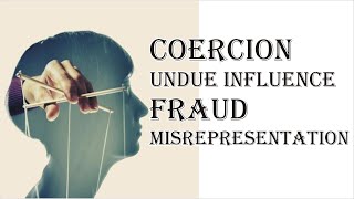 Coercion Undue Influence Fraud Misrepresentation  Indian Contract Act 1872  Law Guru [upl. by Ehud]