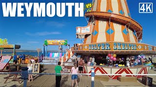 WEYMOUTH Dorset August 2021  Weymouth Beach amp Seafront  4K Virtual Walk [upl. by Nairdad613]