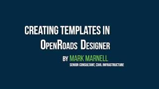 Creating Templates in OpenRoads Designer [upl. by Debby]