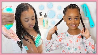 Curly Hair Weekly Wash amp Style Routine for Little Girls [upl. by Sharos134]