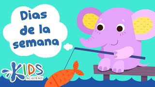 Días de la Semana Canción para Niños  Canciones Infantiles con Letras  Kids Academy Español [upl. by Ahsienahs]