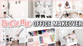 EXTREME OFFICE ORGANIZING MAKEOVER  Office Organization Ideas  DECLUTTER [upl. by Acinomaj541]