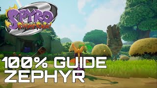 Spyro 2 Riptos Rage Reignited 100 Guide ZEPHYR ALL ORBS GEMS [upl. by Dutchman6]