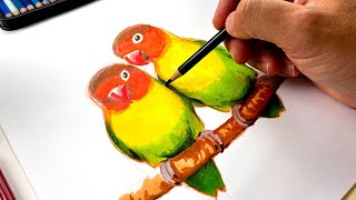 How To Draw Love Birds  Advanced [upl. by Hnad]