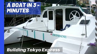 How to build a boat 40ft catamaran  3 min overview amp building timeline [upl. by Ellimaj]