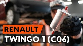 How to change fuel filter RENAULT TWINGO 1 C06 TUTORIAL AUTODOC [upl. by Nimad]