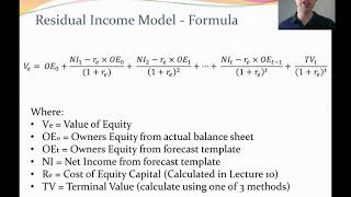 Lecture 9B  Valuation 2  Residual Income Model [upl. by Gamaliel]