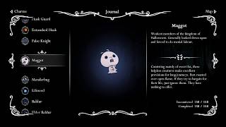 Hollow Knight  All 158 Hunters journal entries No Godmaster entries [upl. by Aneloc845]