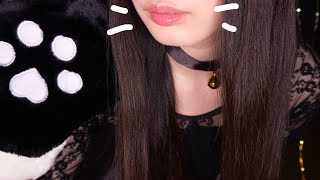 ASMR Close up Whispering Black Cat Trigger Words🐱 [upl. by Arorua]