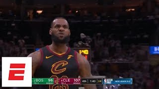 Game 6 LeBron James hits backtoback dagger 3s with Jayson Tatum in his face both times  ESPN [upl. by Aitas]