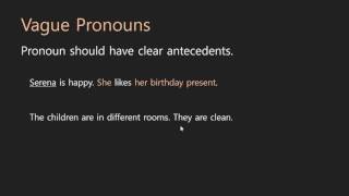 Grammar Lessons  Vague Pronoun [upl. by Corbie]