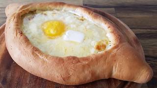 Adjarian Khachapuri Recipe  Acharuli Khachapuri [upl. by Feltie]