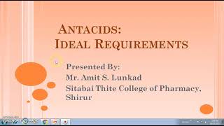 Antacid Definition and Ideal requirements of an antacids [upl. by Aerdnna]