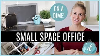 SMALL SPACE ORGANIZING 💙 Desk amp Office Makeover [upl. by Neely]