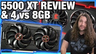 AMD RX 5500 XT GPU Review 4GB vs 8GB Benchmarks Thermals amp Noise [upl. by Sherrard]