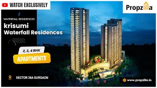 Krisumi Waterfall Residences  Sector 36A Gurgaon  2 3 4 BHK Apartments  Virtual Tour Video [upl. by Darryn]