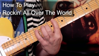 Rockin All Over The World Status Quo Guitar Lesson [upl. by Etteuqaj]